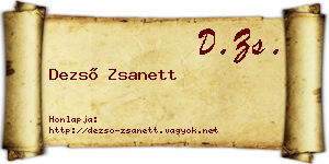Dezső Zsanett névjegykártya